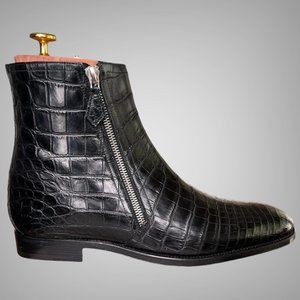 New Hermes Black Jerry Crocodile Skin Ankle Boots EU Size 41 Shoes